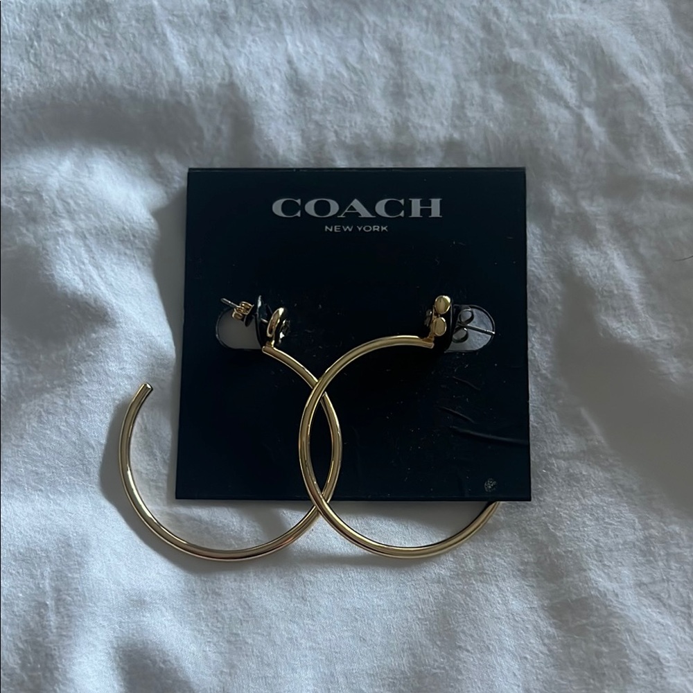 Coach Gold-Tone Hoop Earrings
